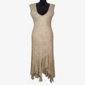 Komarov Beige Crinkle Maxi Dress – Size XL
